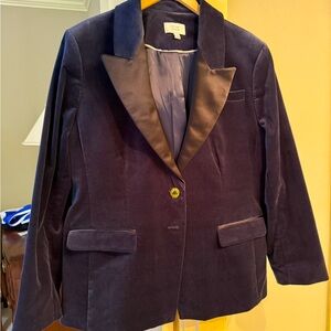 Navy Velvet Tuxedo Jacket